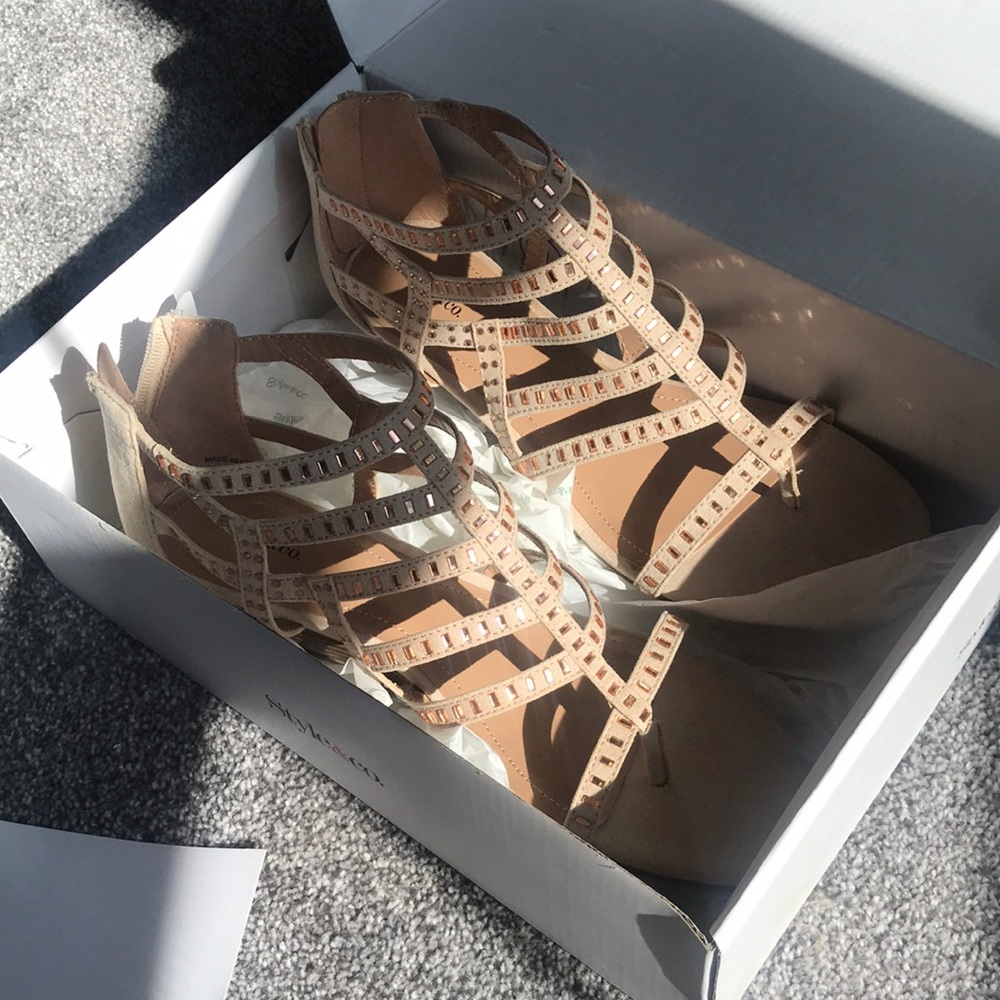 Style & Co Strappy rhinestone Wedge Sandals